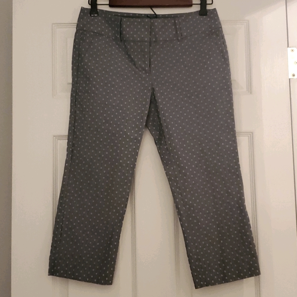 Ann Taylor Blue w/ White Pattern Cropped Pants 4P